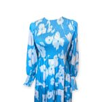 Tuckernuck  Maxi Dress Libby Watercolor Modest Turquoise And White Size Small Photo 4