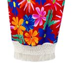 PatBO Aster Fringe Trim Floral Midi Sheath Dress Sz 6 Photo 4