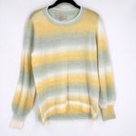 Loft Nwt  Women's Space Dye Crew Neck Pullover Sweater Yellow Green‎ Size Small Photo 2