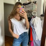 Maison Jules  White Eyelet V Top Sz Medium Photo 3