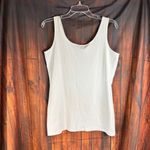 A'nue Thin Strap Tank Stretchy White Women's Size L Made in USA NWT Size L Photo 1