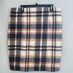 Women's Plaid Wool Straight Pencil Skirt Size XL Blue Photo 0