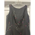 Depeche 90s Y2K Black Silk Embroidered Floral Sleeveless Size 6 Sheath Dress Photo 1