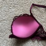 PINK - Victoria's Secret Victoria Secrets Pink WEAR EVERYWHERE PUSH-UP BRA in Maroon Lace Photo 3