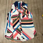 EXPRESS women’s slim fit sleeveless button collared front top Photo 0