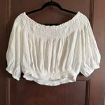 Free People  | White Cotton Dancing til Dawn Off Shoulder Cropped Top | Small Photo 2