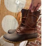 L.L.Bean  Women’s Duck Boots Brown Leather tan  7 Photo 2