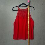 DKNY Top Womens L Red Poppy Sleeveless Mesh Top Xmas Party Event Casual NEW Photo 7