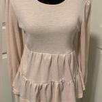 SheIn Solid Waffle Knit Peplum Layered/Tiered Top Photo 1