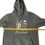 Port & Company Graphic Hoodie Just A Girl Who Loves Anime Grey Cozy Size S Gray Photo 6