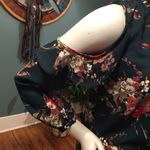 Hunter Green ruffle cold shoulder chiffon top Green Size M Photo 1