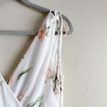 NWT Lulus Romantic Possibilities‎ White Pink Floral Print Maxi Dress Size Large Photo 5