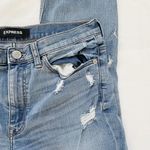 EXPRESS Girlfriend High Rise Ripped Jeans Photo 3