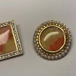 Lot Of 2 Both Signed Costume Jewelry Brooch Pins Gold Tone Avon SP Dual Pendants Photo 2