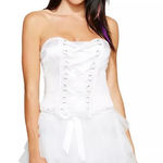 Spirit  Halloween Front Lace-Up Corset - White Size Small Photo 0