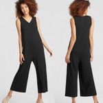 Eileen Fisher Tencel Lyocell Blend Wide Leg Jumpsuit v-neck zip up back zipper Photo 1