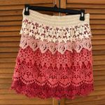 Rue 21 Women’s Laced Patterned Stretchy Skirt Pink White Sz XS/S Photo 0