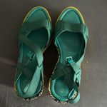 Cole Haan size 9 wedge Blue-Green Strappy Sandals cushioned cute Euc Photo 4