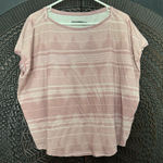 prAna  Organic Cotton Oversized Boxy T Shirt Womens M Pink Aztec Geometric Print Photo 0