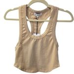 We Wore What NWT Sleeveless Cropped Scoop Tank Top Cotton Racerback XXS Beige Photo 12