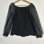 Banana Republic  Blouse Womens S Black Sheer Sleeves Whimsigoth Dark Fairy Witchy Photo 2