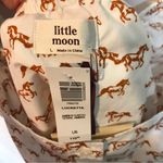 NWT Aritzia Little Moon Horse Print Puff Sleeve Square Neck Blouse L White Size L Photo 5