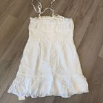 Commense Boho Girly Ruffle Skirt Tight Sling Short Cottage Coastal White Dress L Size L Photo 3