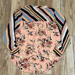 Anthropologie  Fig & Flower Multi Stripe Floral Long Sleeve Button Shirt Photo 3