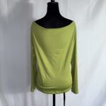 Y2K Off Shoulder Lime Green W Black And Rhinestone Long Sleeve Top. 💚 Size L Photo 4