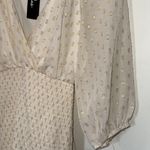 Lulus  gold shimmer dot ruffle mini dress NWT size small‎ Photo 5