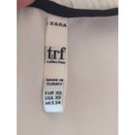 ZARA  White & Black Blouse‎ Women's XS Tie Neck Flowy Casual Top Academia Preppy Photo 6