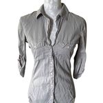 James Perse Standard  Womens 2 Contrast Ribbed Surplus Shirt Top Gray XSmall Photo 0