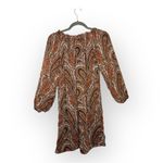 Michael Kors Michael  Brown Paisley Boho Long Sleeve Shift Dress S Photo 2