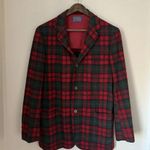 Pendleton Vintage 60 70s  Wool Plaid Hunting Shirt Jacket Medium Blazer Red Black Photo 1