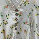 Free People  Floral Ruffle Dress - Cream and Green Photo 6