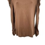 Urban Outfitters June & Hudson Puff Ruched Sleeve Solid Long Sleeve T-Shirt Top Photo 3