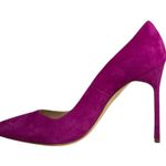 Manolo Blahnik BB 105mm Pink Suede Pointed Toe Pumps Size 39.5 NIB Photo 2