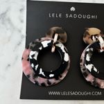 Lele Sadoughi  Pink and Black Hoop Earrings Photo 3