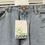 Ganni Women's Cropped Jeans Size 28 X 26 Light Blue High Rise Relaxed Fit Photo 3