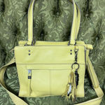 The Sak  Tassel Pebbled Leather Crossbody Bag Yellow Adjustable Strap Photo 0