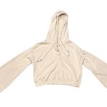 The Normal Brand Women’s Cream Cropped Cotton Terry Henley Hoodie size Small Photo 8