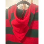 VTG hand loomed 100% virgin fiber Striped Knitted Sweater Womens Medium 80's Red Photo 5
