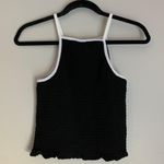 Black & White High Neck Ruched Tank Top Size M Photo 2