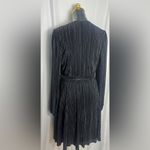 Melonie T Women Fit and Flare Dress Black Long Sleeve accordion pleat NWOT 14 Photo 7