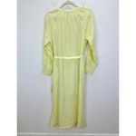 J.Crew  Cabana Dress Linen Midi Long Sleeve Pale Flax Yellow Belted Small NWT Photo 6