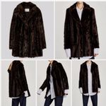 ZARA  OUTWEAR FAUX FUR COAT BROWN BLACK sz M Photo 4