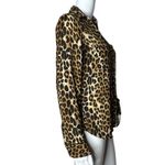 EXPRESS Shirt Womens XS Brown Black Cheetah Print Portofino Office Professional Photo 1