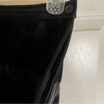 Saint Laurent Vintage  Black Suede Mini Skirt with Leather Stripes Size 36 ~ US 6 Photo 4