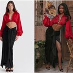 House Of CB  'Laraine' Cherry‎ Silk Blouson Top NWOT size M Photo 1