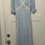 Target RIXO Puff Sleeve Light Blue Floral Maxi Dress Women’s Size 10 Feminine Photo 1